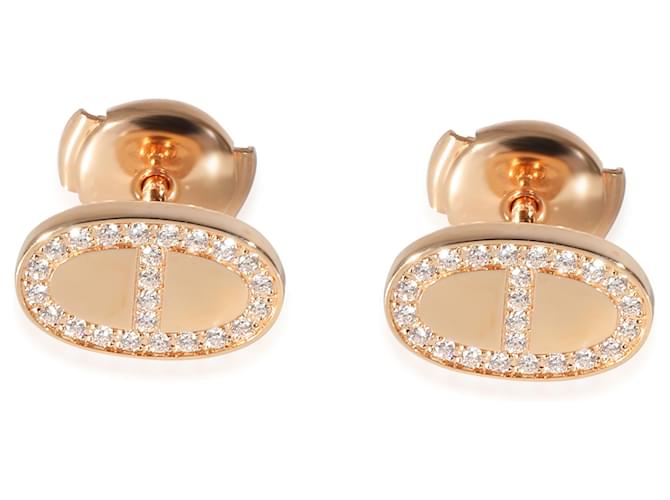 Hermès Chaine d'Ancre Contour Earrings in 18k Rose Gold 0.18 ctw Pink gold  ref.1216582
