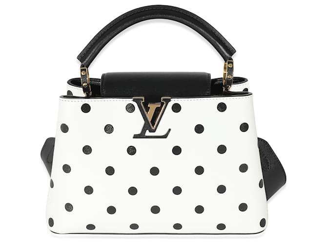 Louis Vuitton Capucines BB en cuir imprim pois noir et blanc