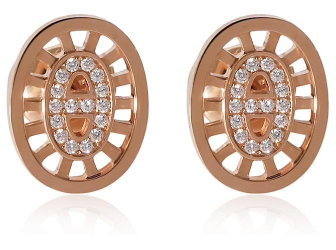Hermès Chaine d'ancre Divine Earrings in 18k or rose 0.13 ctw  ref.1216585