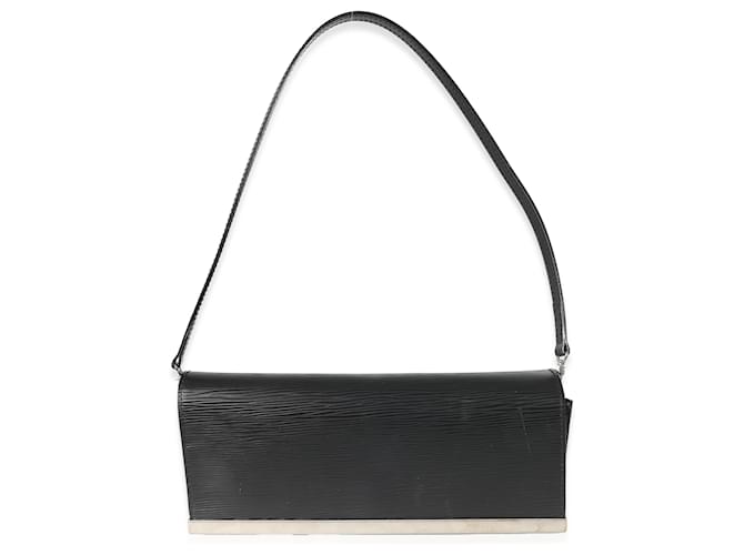 Louis Vuitton Black Epi Sevigne Clutch Leather  ref.1216596