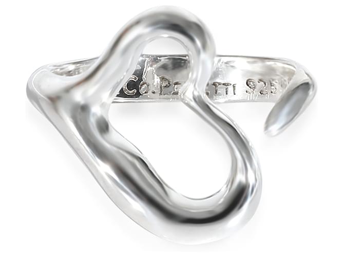 TIFFANY & CO. Anel de coração aberto Elsa Peretti em prata esterlina  ref.1216627