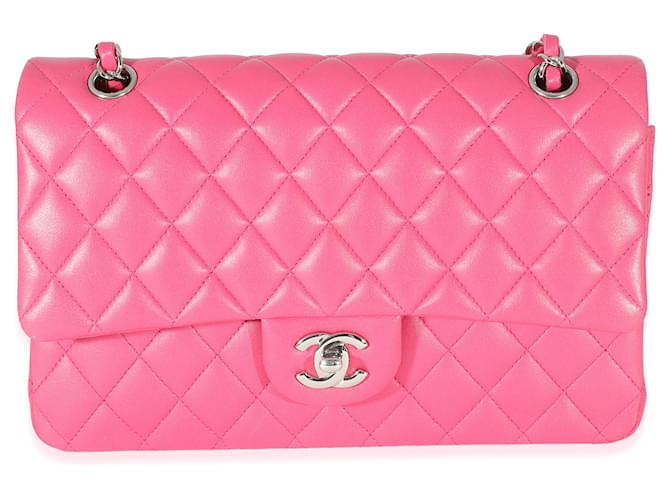 Timeless Chanel Pink Quilted Lambskin Medium Classic Double Flap Bag Leather  ref.1216631
