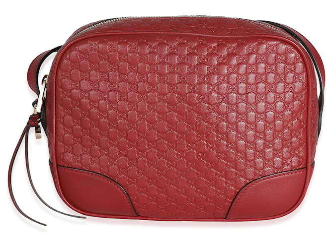 Gucci Mini Bree Messenger en cuir Microguccissima rouge  ref.1216700