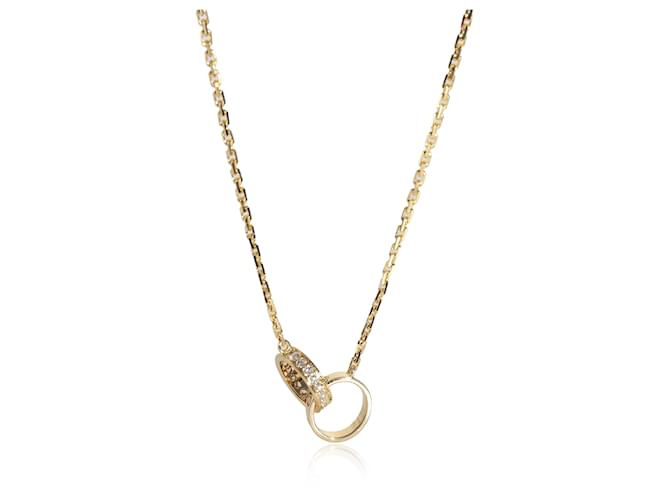 Cartier Love Interlocking Circle Necklace in 18k yellow gold 0.22 ctw  ref.1216725