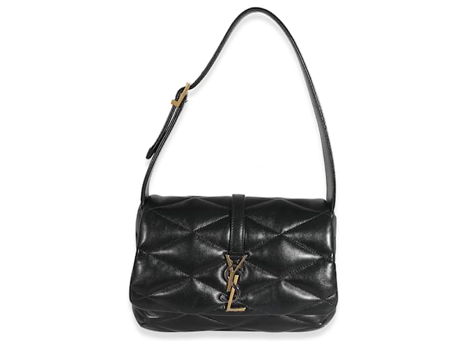 Saint Laurent Black Quilted Lambskin Le 57 HOBO Leather  ref.1216727
