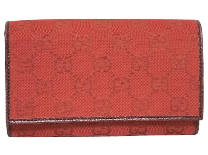 Gucci GG Muster Rot Leinwand  ref.1216827