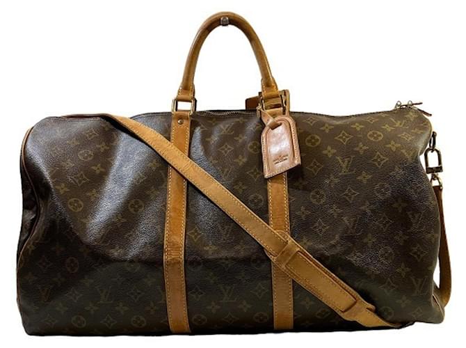Louis Vuitton Keepall Bandouliere 55 Brown Cloth  ref.1217065