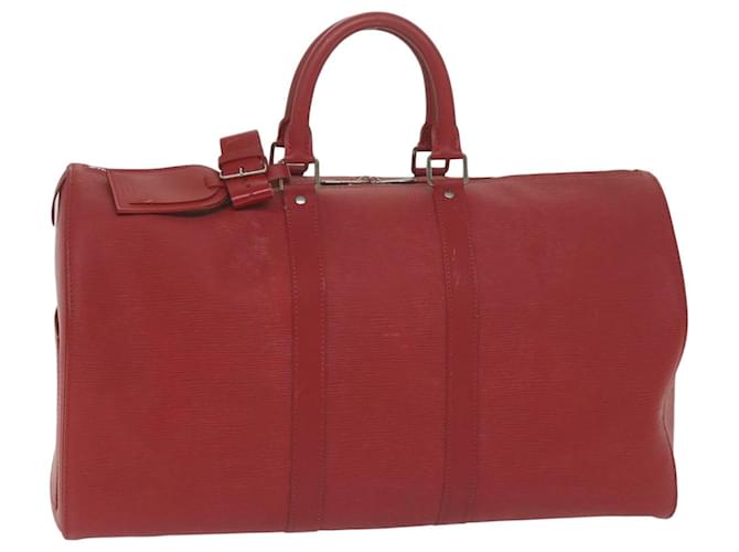 Louis Vuitton Keepall 45 Rot Leder  ref.1217135