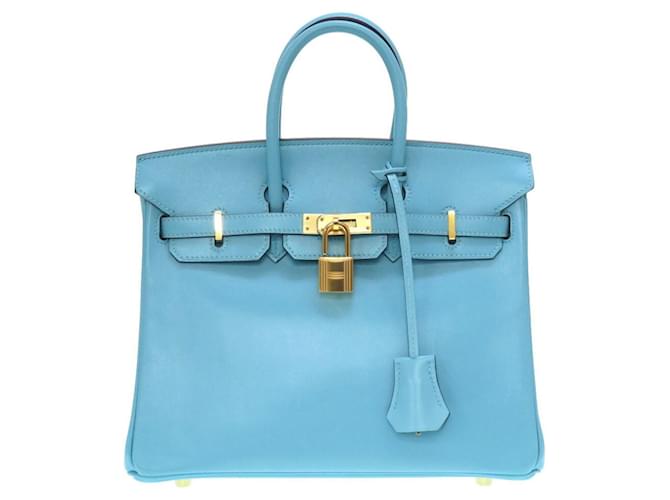 Hermès HERMES BIRKIN 25 Blu Pelle  ref.1217173