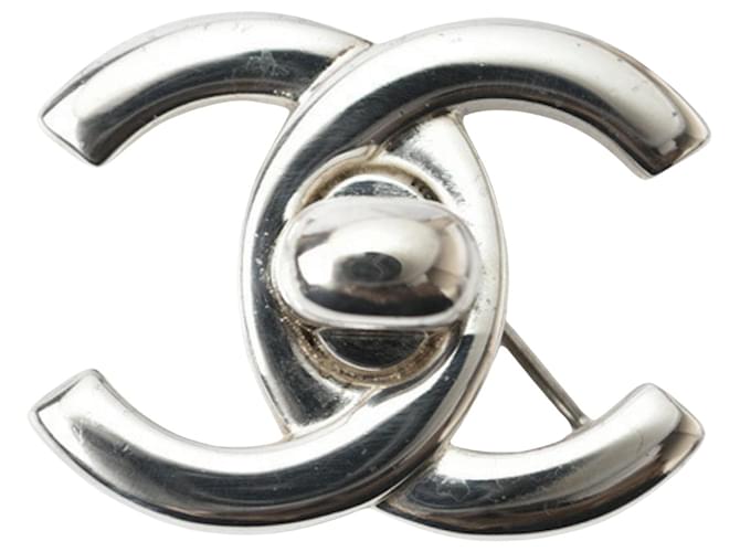 Timeless Chanel COCO Mark Silvery Metal  ref.1217174