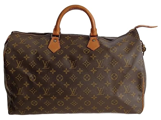 Louis Vuitton Speedy 40 monogram handbag Brown Cloth  ref.1217239