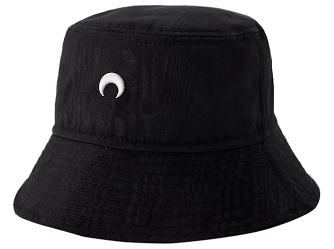 Regenerated Moire Bucket Hat - Marine Serre - Cotton - Black Synthetic  ref.1217243