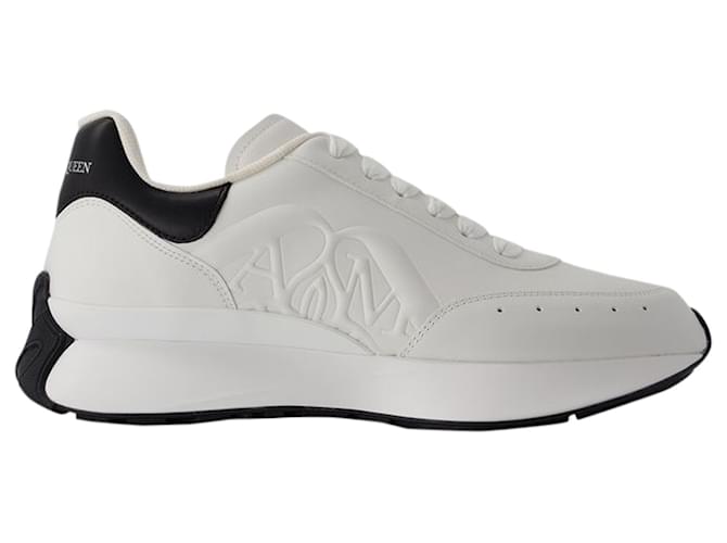 Sprint Runner Sneakers – Alexander Mcqueen – Leder – Weiß/Schwarze Farbe Kalbähnliches Kalb  ref.1217278