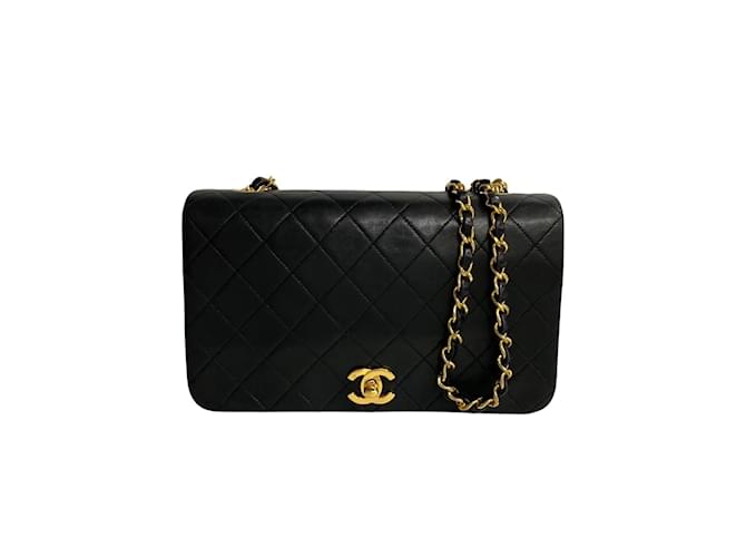 Chanel Quilted CC Full Flap Crossbody Bag Black Leather  ref.1217289
