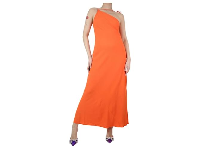 Autre Marque Orange crepe midi dress - size UK 6 Viscose  ref.1217389