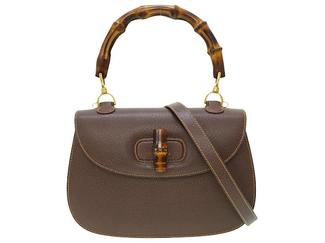 Gucci Bamboo Brown Leather  ref.1217429