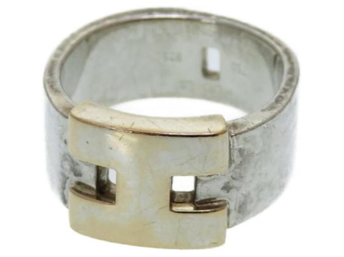 Ring Hermès Hermes Silvery Silver  ref.1217438