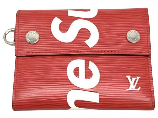 Louis Vuitton Supreme-Kette Rot Leder  ref.1217485