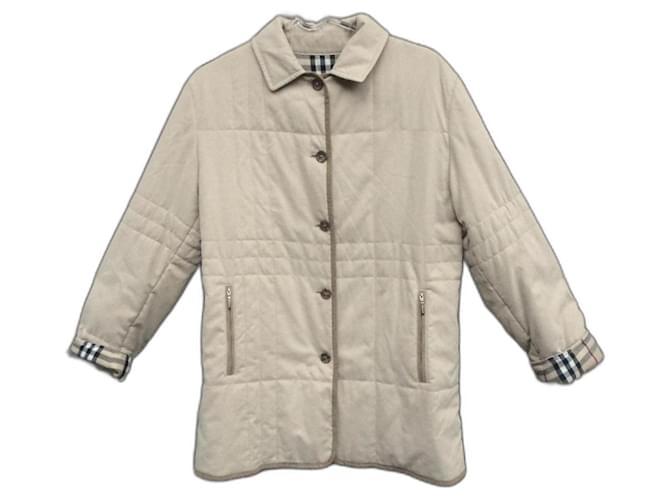 Burberry quilted jacket size 40 Eggshell Cotton Polyamide  ref.1217576