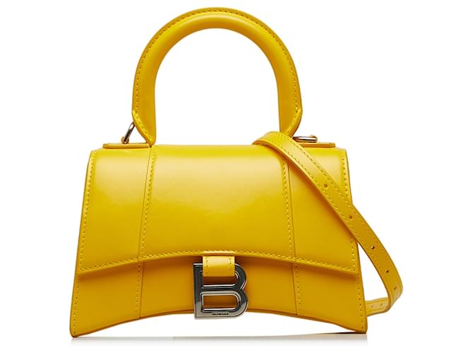 Balenciaga Yellow Hourglass XS Leather Pony-style calfskin  ref.1217622