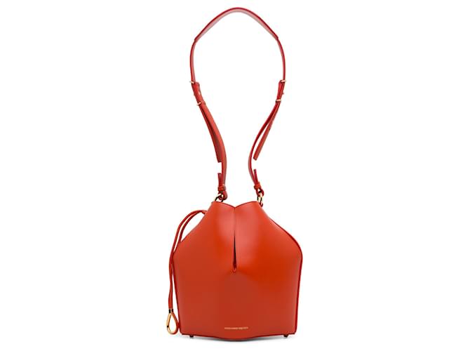 Alexander Mcqueen Red Leather The Bucket Bag Pony-style calfskin  ref.1217630