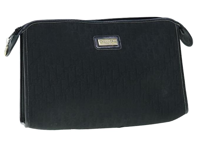 Christian Dior Trotter Canvas Clutch Bolso Negro Auth 63884  ref.1217678