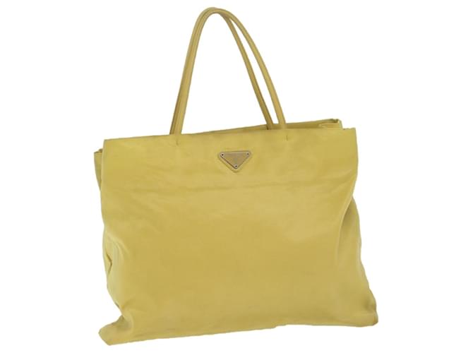PRADA Tote Bag Nylon Yellow Auth 63980  ref.1217680