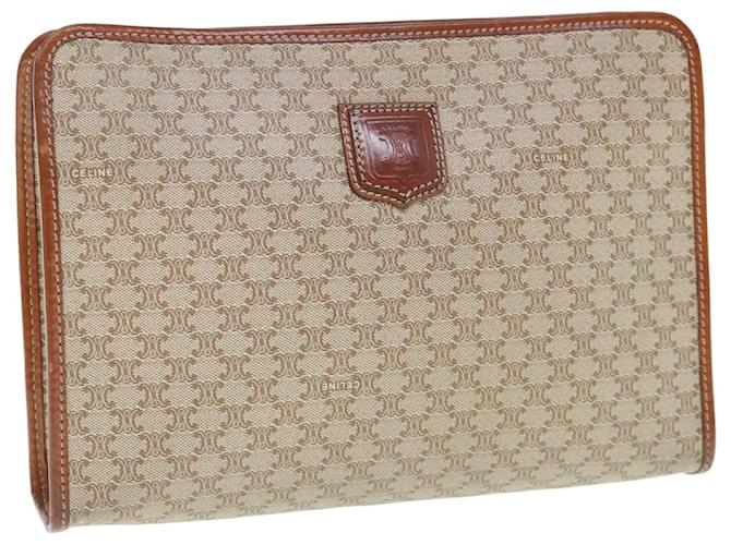 Céline CELINE Macadam Canvas Clutch Bag Beige Auth 63618  ref.1217709