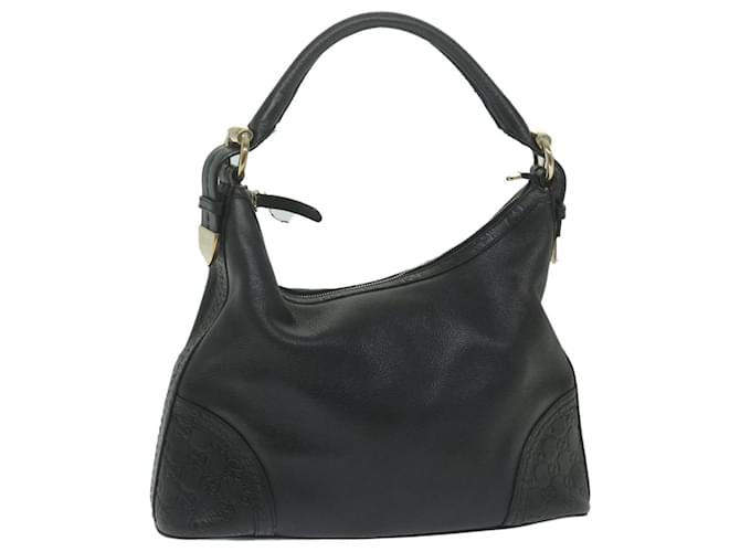 GUCCI GG Canvas Guccissima Shoulder Bag Leather Black 181515 Auth ep2906  ref.1217773