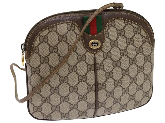 GUCCI GG Supreme Web Sherry Line Sac à bandoulière Beige Rouge 904 02 047 auth 63818  ref.1217780