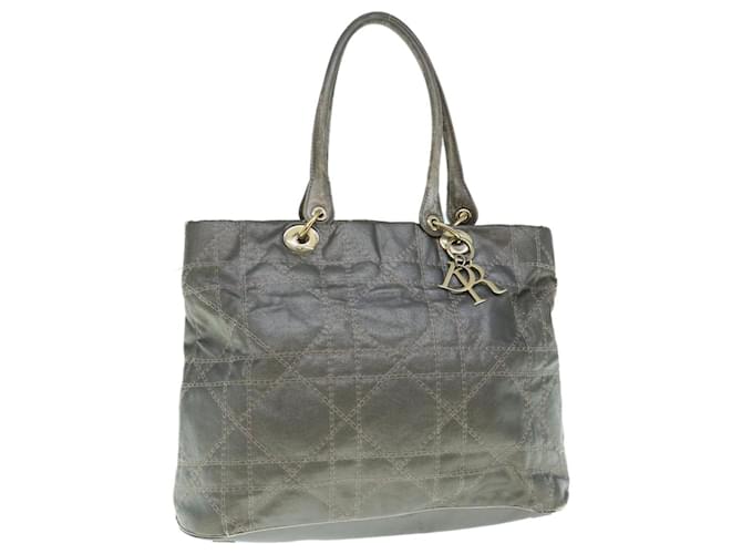 Christian Dior Canage Shoulder Bag Coated Canvas Gray Auth bs11380 Grey Cloth  ref.1217806