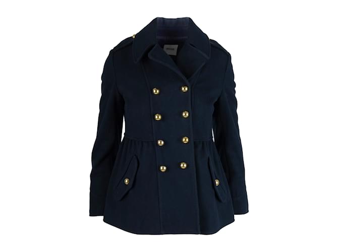 Moschino Cheap and Chic Double Breasted Coat Blue Navy blue  ref.1217811