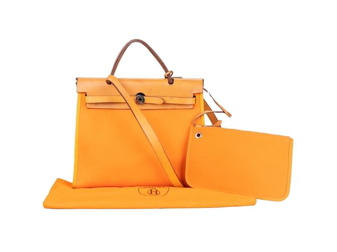 Hermès Hermes Classic Orange Herbag 31 handbag Cloth  ref.1217833