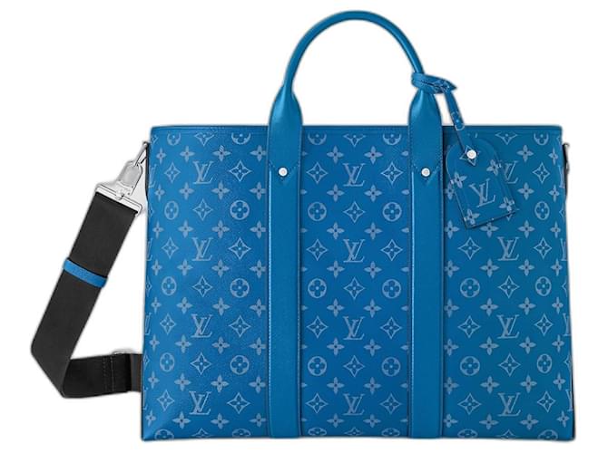 Louis Vuitton bolso tote de fin de semana LV Azul Cuero  ref.1217837