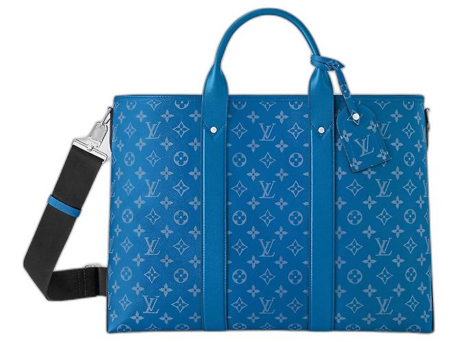 Louis Vuitton Taigarama Blue Canvas and Leather Tote Bag