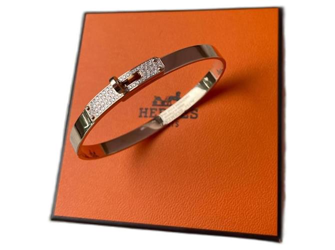 Hermès Kelly bracelet pink gold and diamonds Golden 