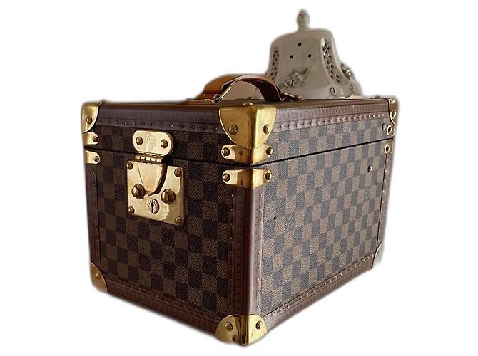 Louis Vuitton Damier Boite Flacon Mala de viagem marrom couro