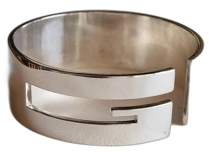 Gucci Vintage bangle bracelet in solid silver 925 Silvery  ref.1217845