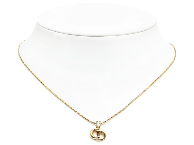 Gold Dior CD Logo Pendant Necklace Golden Yellow gold  ref.1217878