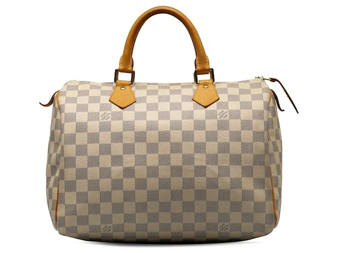 Louis Vuitton Damier Azur Speedy bianco 30 Boston Bag Pelle  ref.1217891
