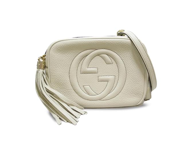 White Gucci Small Soho Disco Crossbody Bag Leather  ref.1217901