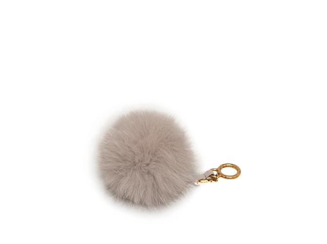 Gray Fendi Fur Pom-Pom Bag Charm  ref.1217905