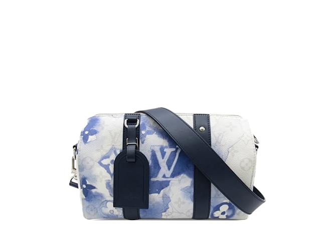 Blue Louis Vuitton Monogram Watercolor City Keepall Crossbody Bag Leather  ref.1217908
