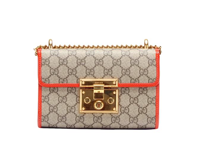 Sac à bandoulière marron Gucci GG Supreme Padlock Toile  ref.1217935