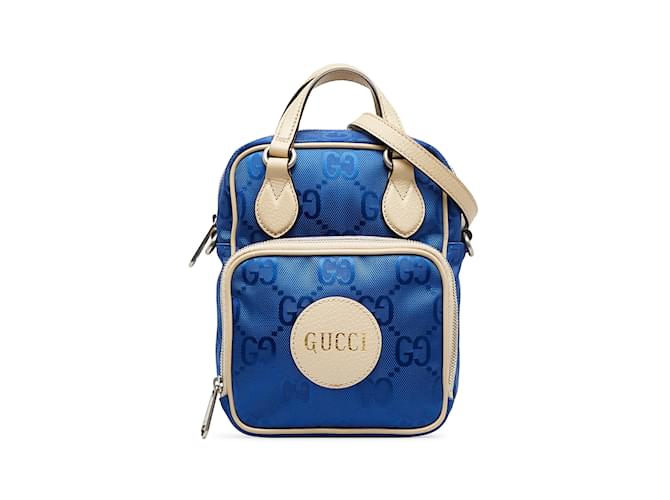 Bolso satchel Off the Grid de nailon con GG de Gucci azul Cuero  ref.1217957