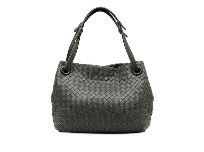 Black Bottega Veneta Intrecciato Bella Handbag Leather  ref.1217996