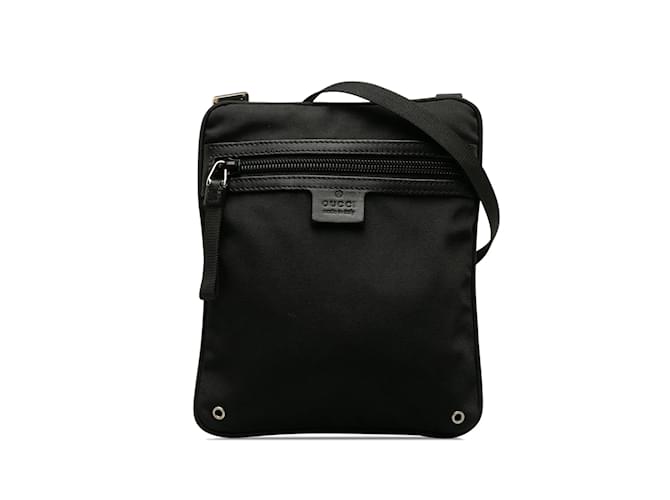 Black Gucci Canvas Crossbody Bag Leather  ref.1218005