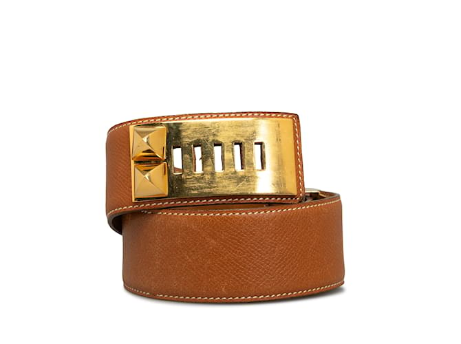 Hermès Brown Hermes Collier de Chien Belt Leather  ref.1218021
