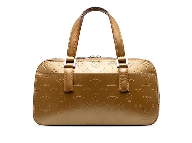 Gold Louis Vuitton Monogram Mat Shelton Handbag Golden Leather  ref.1218026