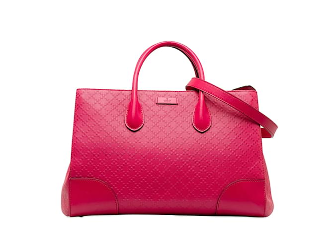 Bolso satchel de cuero brillante con diamantes de Gucci rosa  ref.1218041